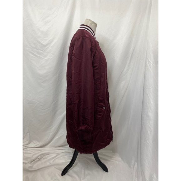 Men’s size Medium Forever 21 long maroon bomber ja - Picture 4 of 8